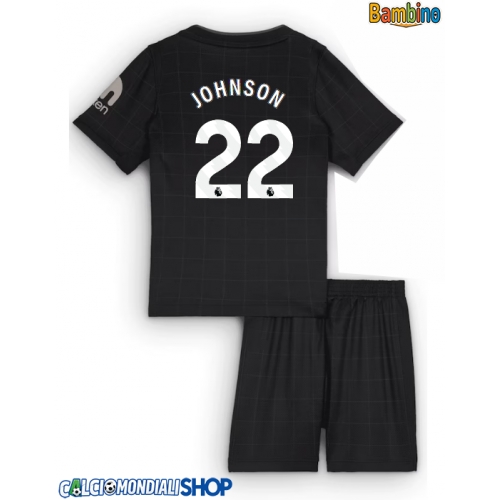 Maglie da calcio Tottenham Hotspur Brennan Johnson #22 Seconda Maglia Bambino 2025-26 Manica Corta + Pantaloni corti)